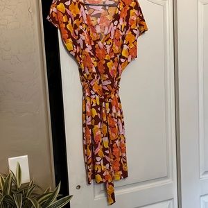 Multi color wrap dress.